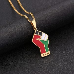 alestine Map Necklace Pendants with Chain