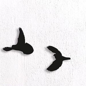Pack of 4 Birds Black Wall Decor Wall Art Wood Decorative Painting Laser